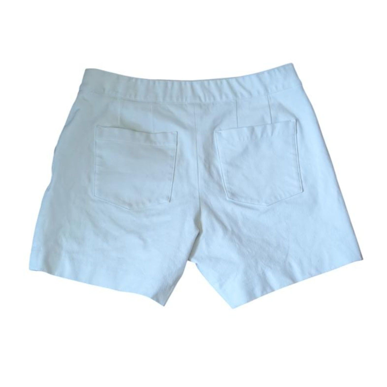 Spanx On-The-Go Stretch Twill Shorts Size Medium White Pull On Tummy Smoothing